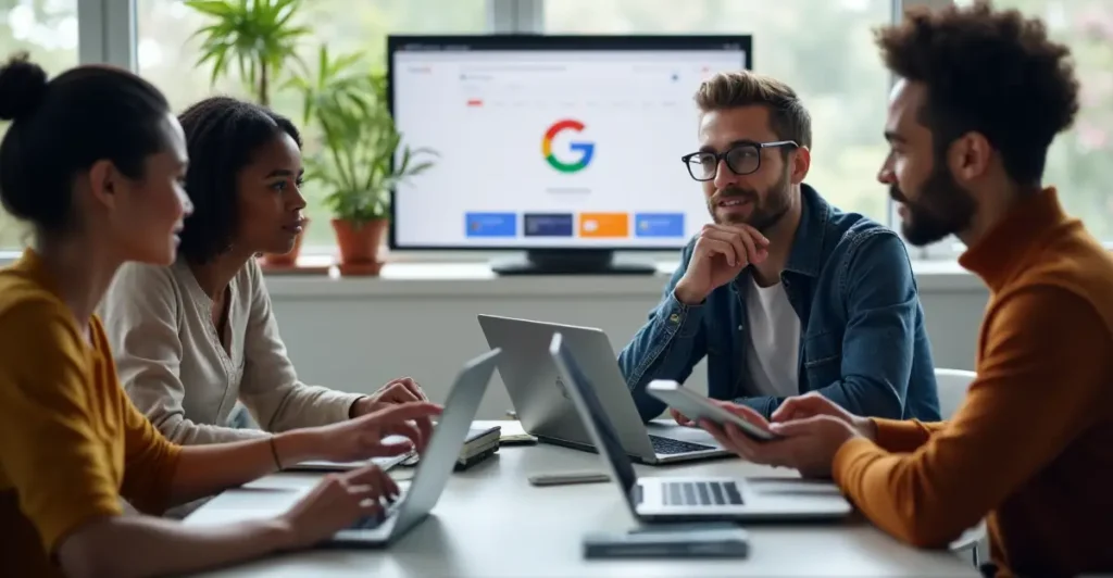 Professionals learning AI through Google AI courses for professionals with free online training modules.