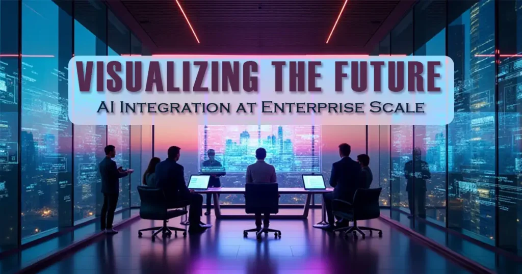 Futuristic enterprise command center with digital layers symbolizing Cognizant's 3-wave AI integration strategy