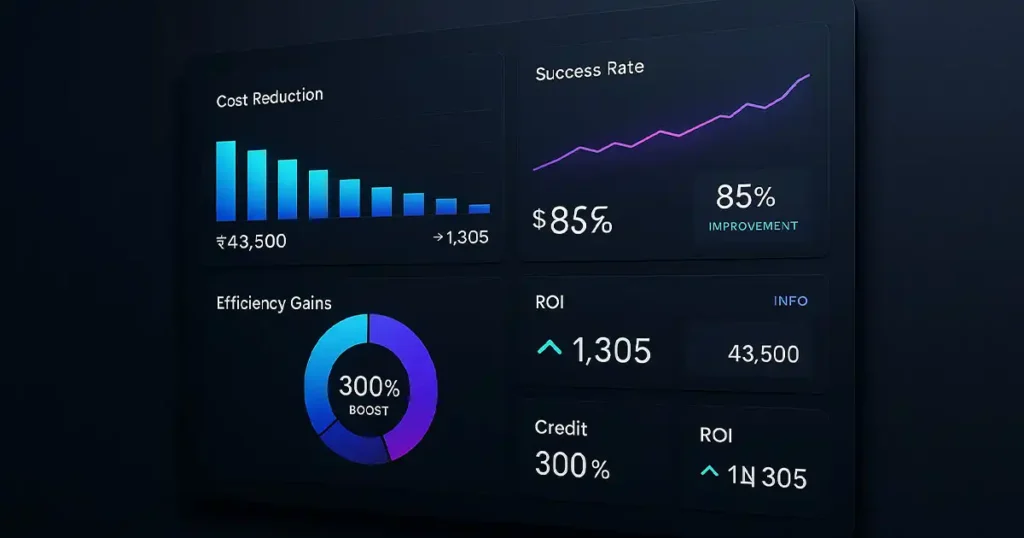 ROI metrics dashboard showing cost savings from JSON prompts for AI video generation implementation