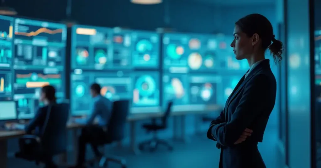 Business professional demonstrating AI job displacement skills through strategic analysis and human oversight