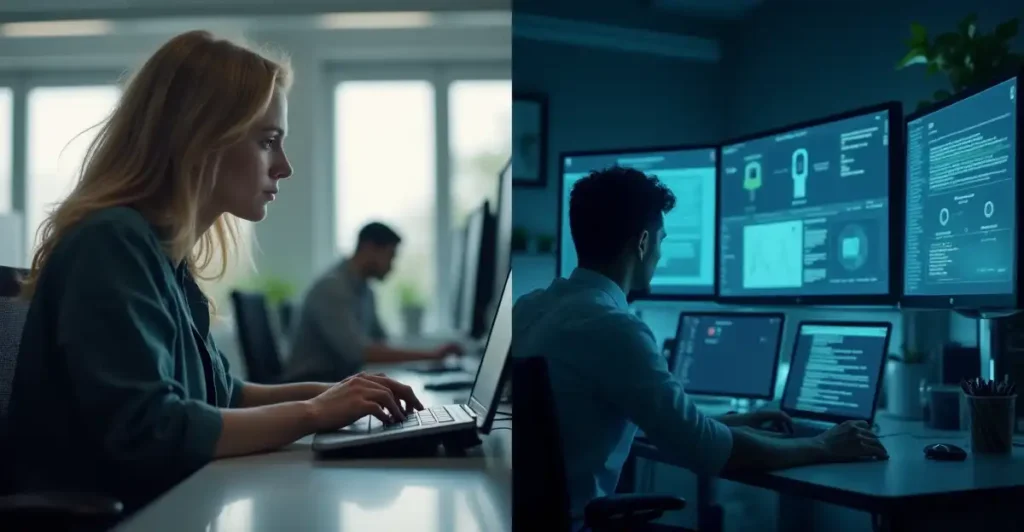 Visual representation of AI power user transformation from basic button pusher to strategic AI orchestrator