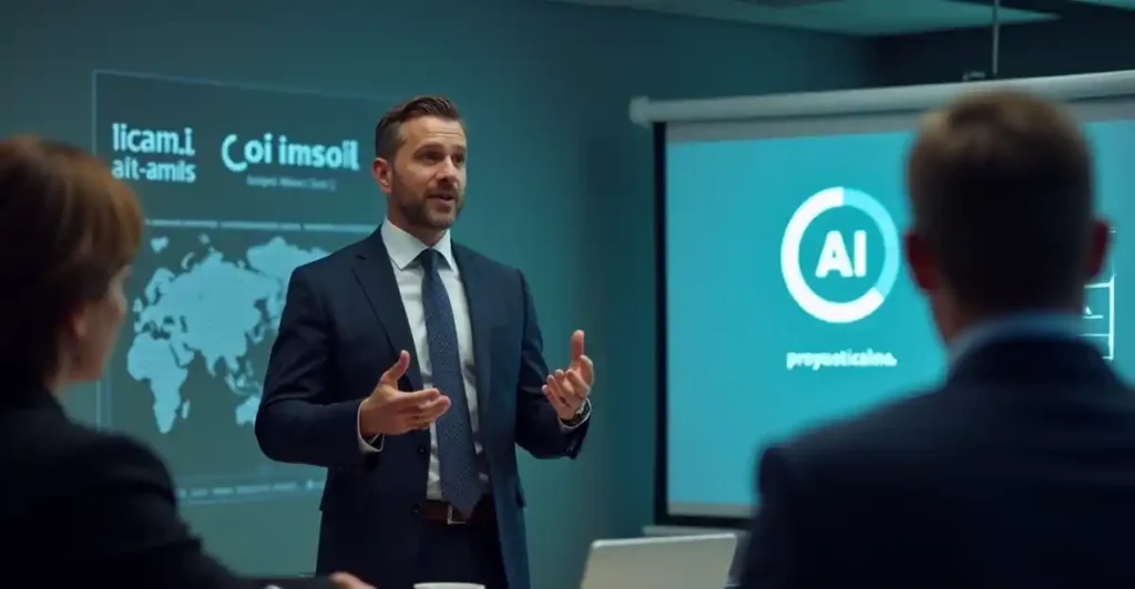 Executive demonstrating AI power user transformation results through strategic leadership and advanced AI integration