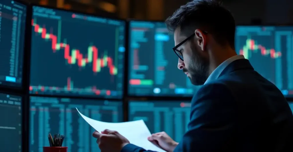 Investment professional conducting AI token investment analysis through comprehensive due diligence and technical evaluation