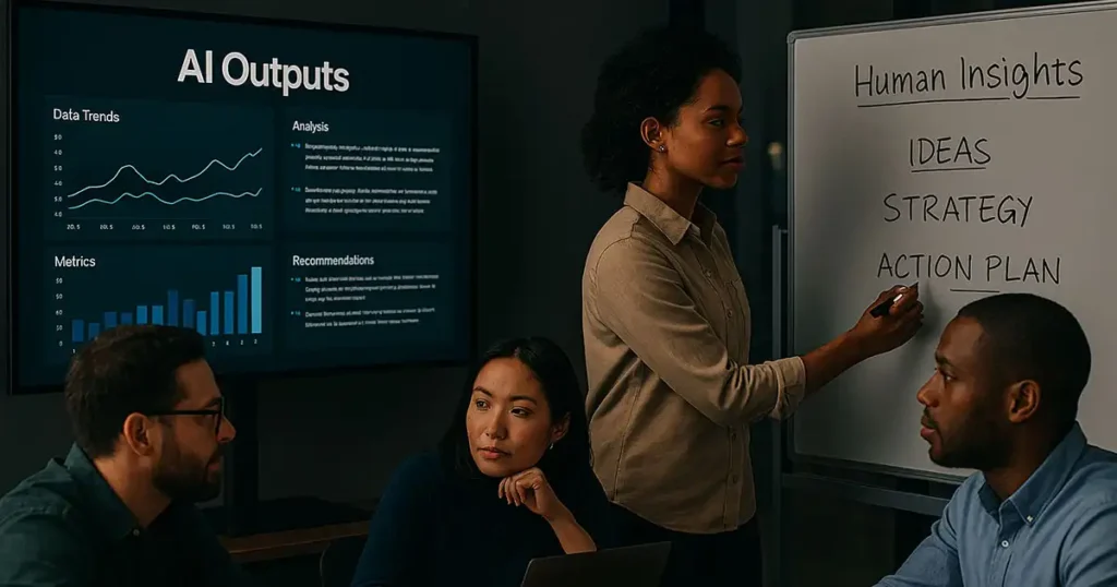 Team demonstrating GPT-5 human skills requirements through collaborative human-AI problem solving
